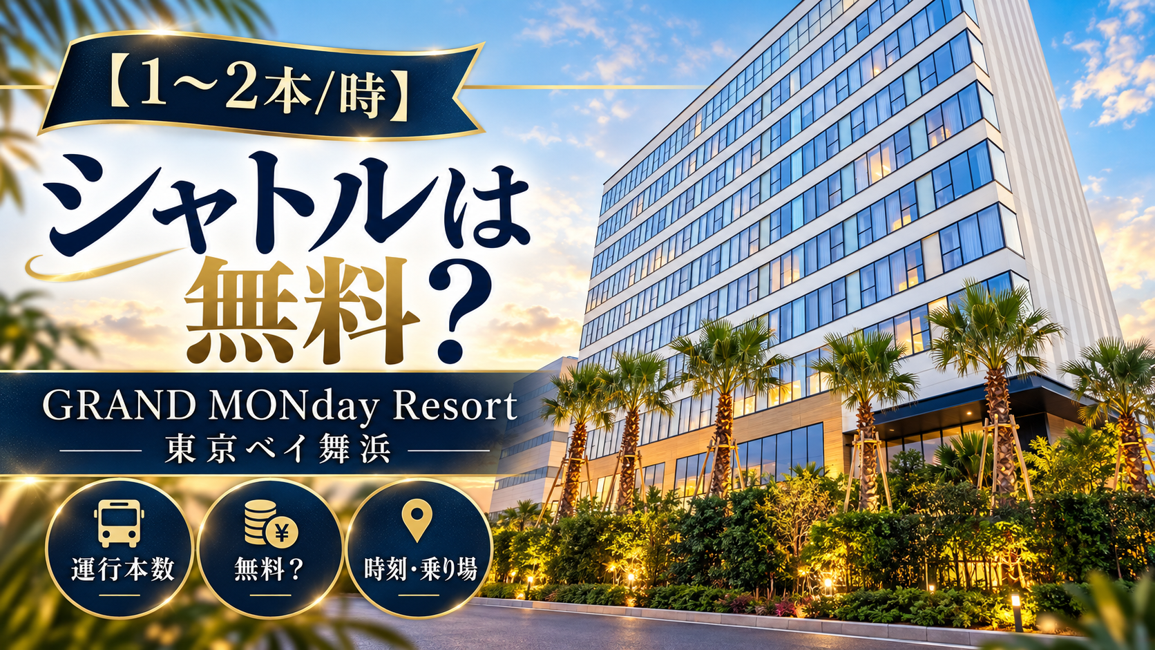 【1〜2本/時】GRAND MONday Resort東京ベイ舞浜のシャトルは無料？