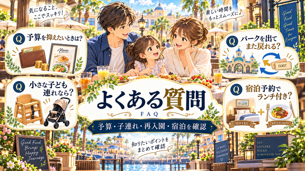 ディズニー周辺の子連れランチに関する質問の図解