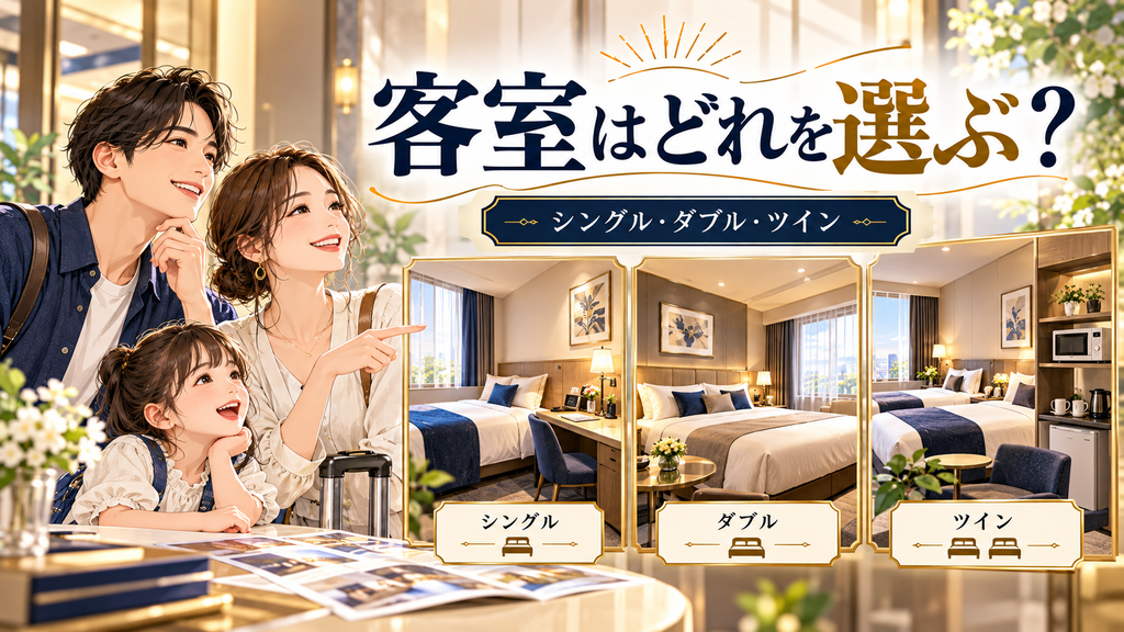 ホテルルミエール葛西:「客室はどのタイプから選べばいいのか?」の案内イラスト
