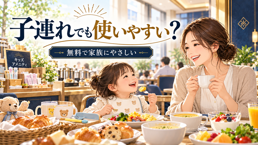 ホテルルミエール葛西:「子連れでも朝食は使いやすいのか?」の案内イラスト