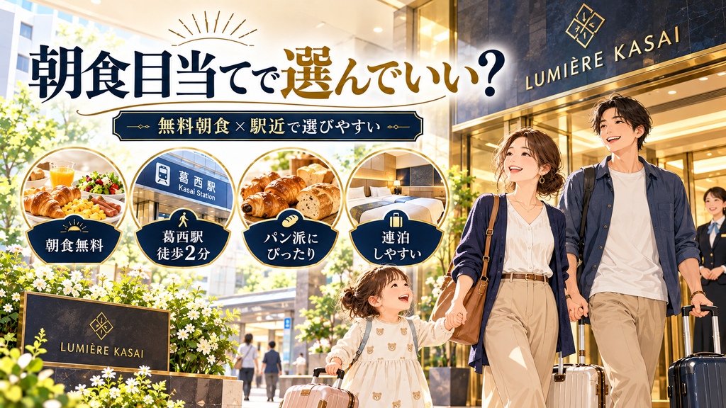 ホテルルミエール葛西:「結局、朝食目当てでルミエール葛西を選んでいいのか?」の案内イラスト