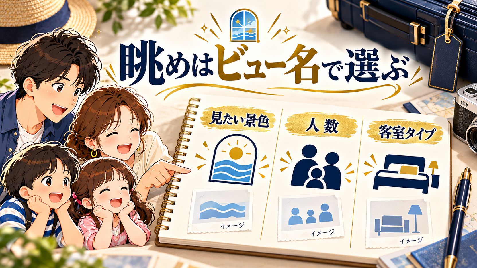 見たい景色と人数、客室タイプを整理する旅行ノート