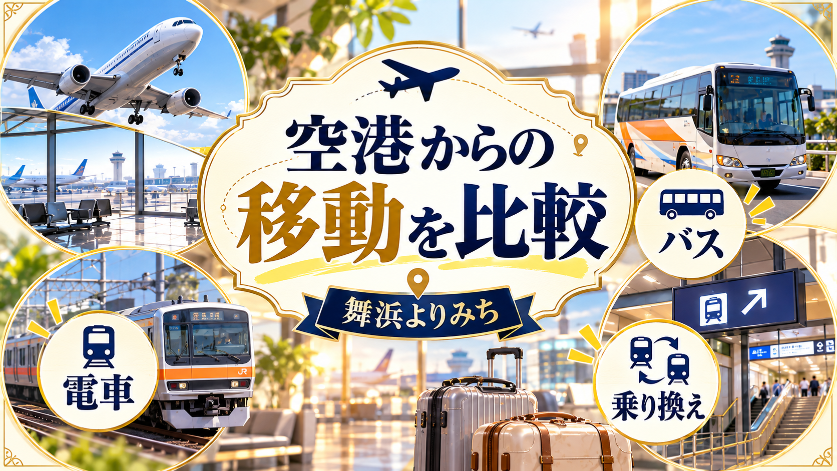 空港からの移動を比較について、電車・バス・乗り換えを整理した図解