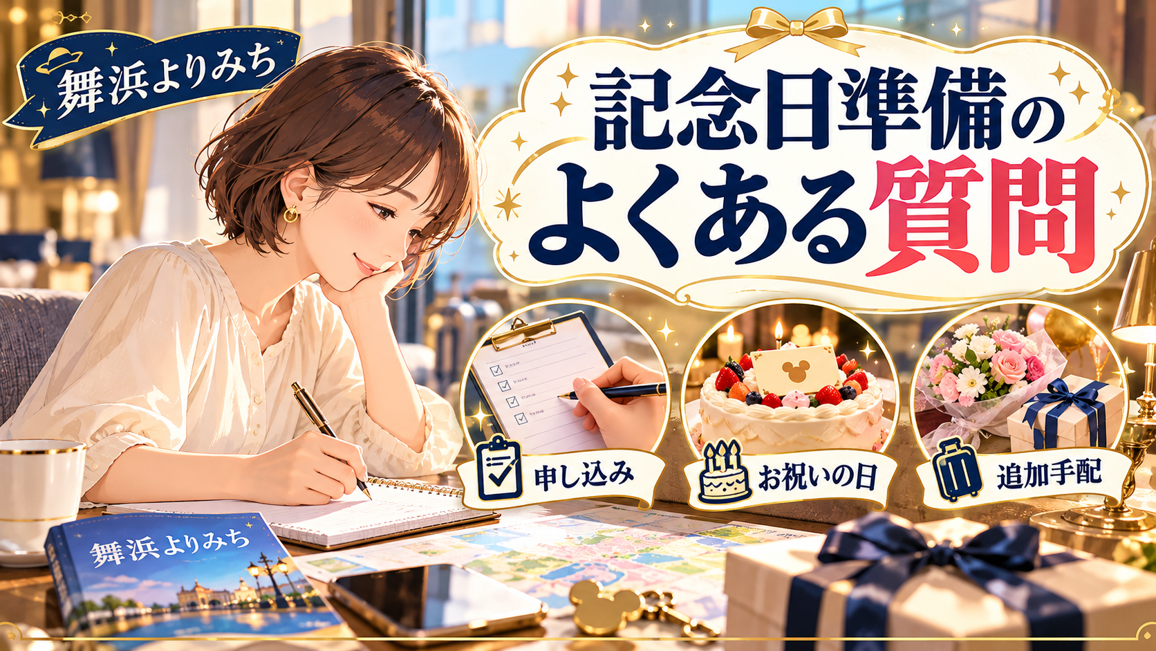 記念日準備のよくある質問について、申し込み・お祝いの日・追加手配を整理した図解