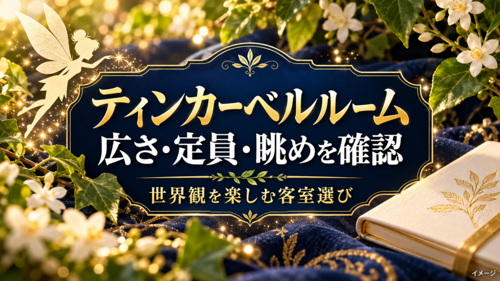 ティンカーベルルームの広さと定員、眺めを確認する花と妖精のモチーフ