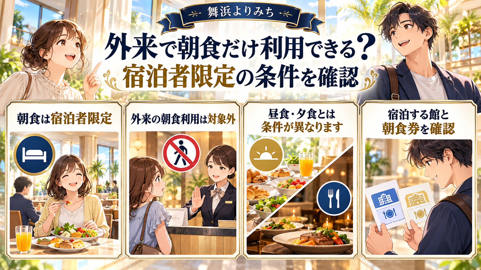 chawanの朝食は宿泊者限定で、昼食・夕食とは利用条件が異なることを説明する図