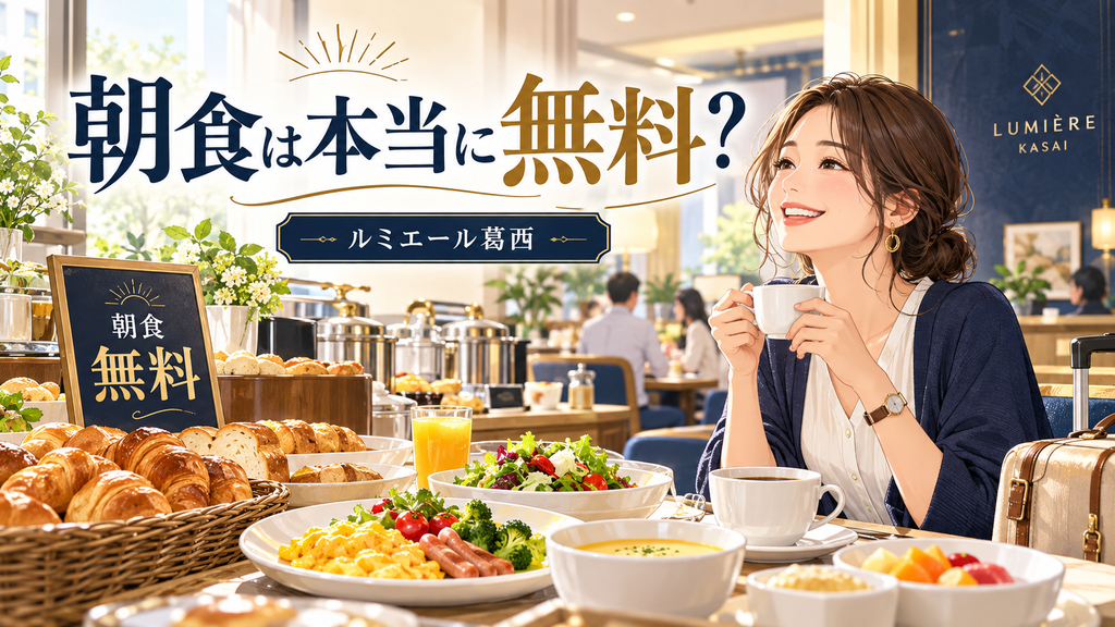 ホテルルミエール葛西:「ルミエール葛西の朝食は本当に無料なのか?」の案内イラスト