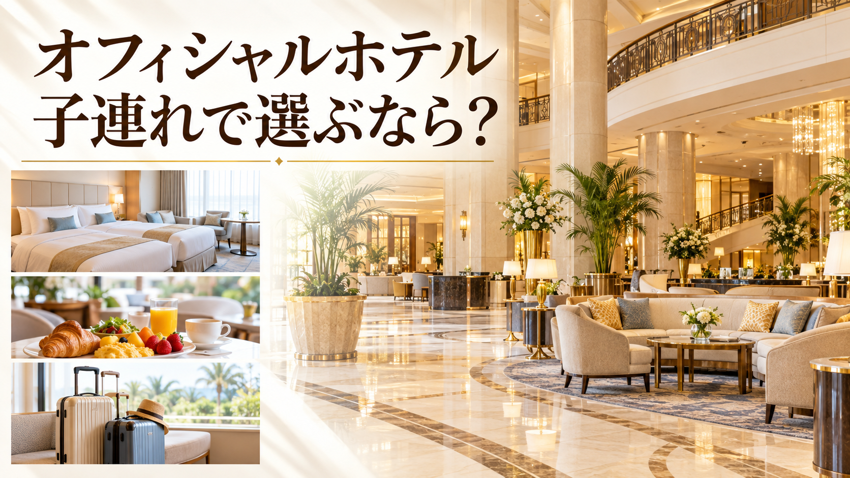 ディズニー オフィシャルホテル 子連れ おすすめを旅の条件で選ぶためのアイキャッチイメージ